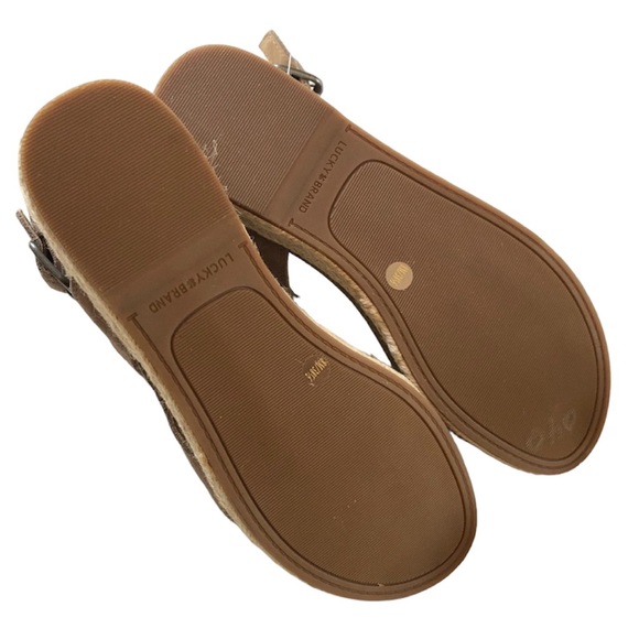 Lucky Brand Women’s "Gadine" Taupe Suede Sandals - Picture 7 of 11